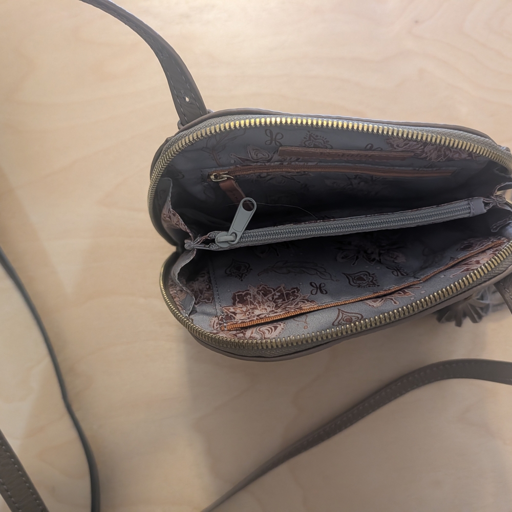 HOBO Taupe Leather Crossbody Bag - Picture 3 of 4